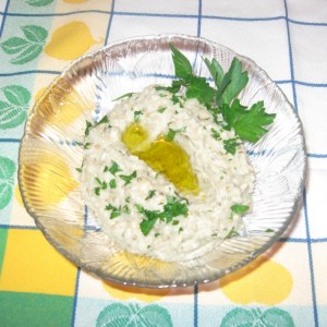 baba ghaoush with Sicilian olive oil and parsley