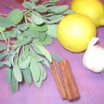 sage, cinnamon, garlic and lemon