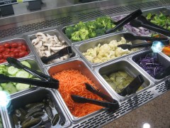 vegetables on salad bar at Harris Teeter