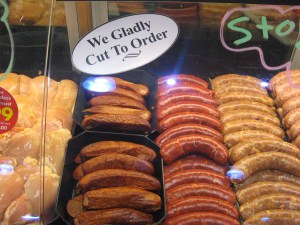 fresh store-made sausages