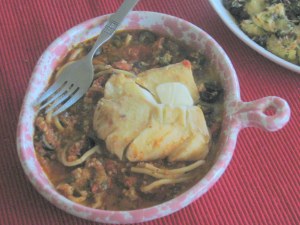 cod with puttanesca sauce