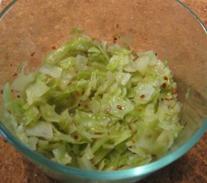 bowl of cooked cabbage