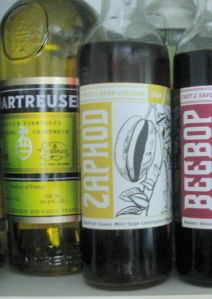 Zaphod liqueur bottle